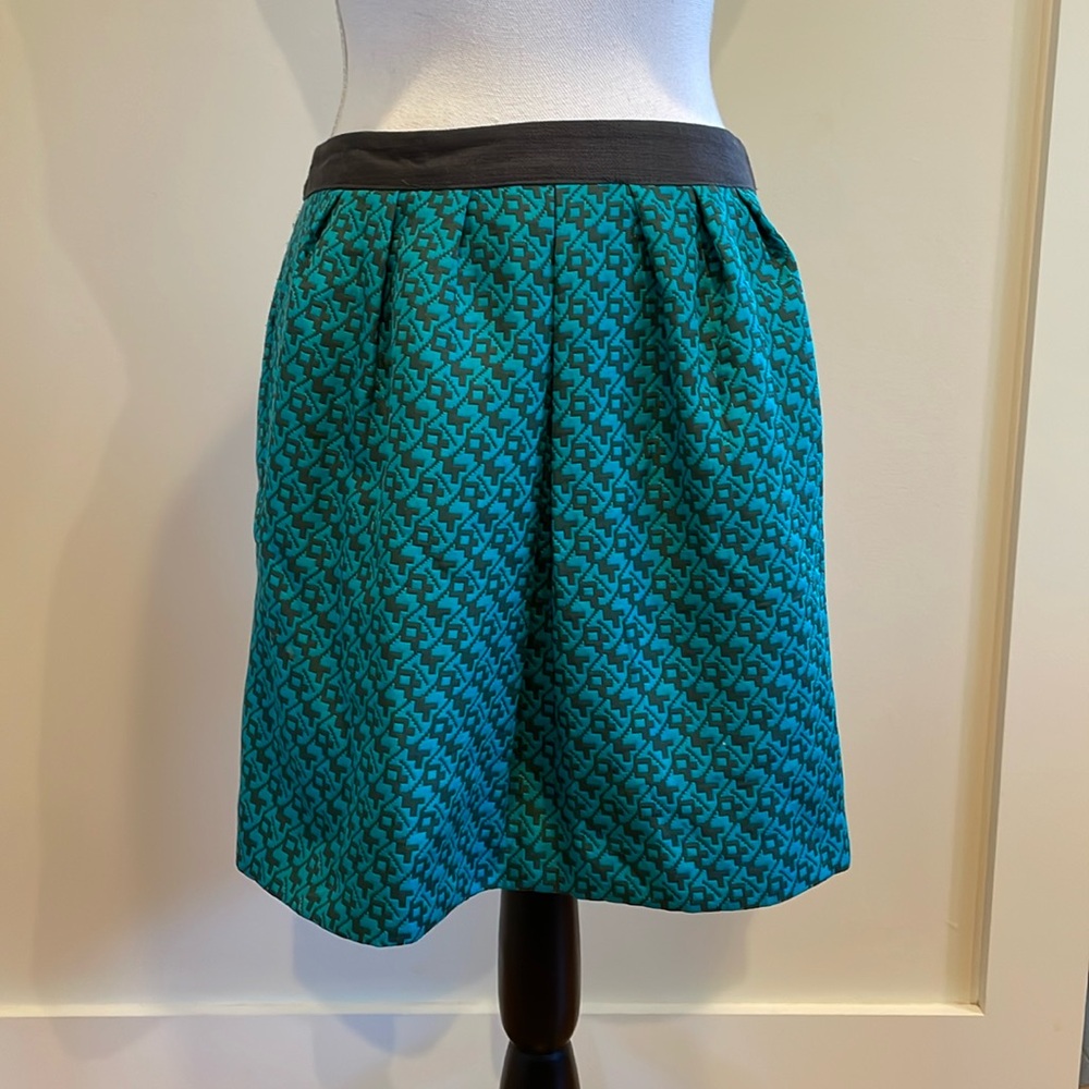 XS Mossimo Teal & Gray Geometric Skirt